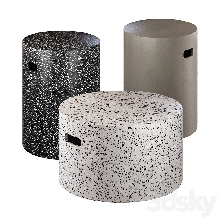 Coffee Table Jenell Terrazzo La Forma in Four Versions 3DS Max Model - thumbnail 1