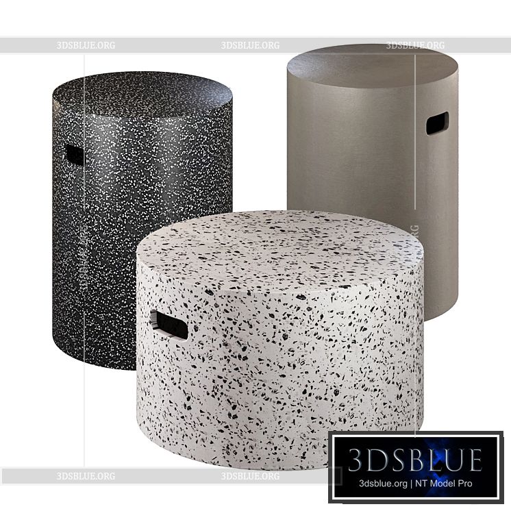 Coffee Table Jenell Terrazzo La Forma in Four Versions 3DS Max - thumbnail 3