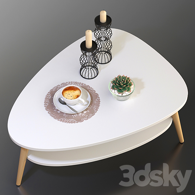 Coffee table Jimi La Redoute + decorative set 3DS Max Model - thumbnail 2