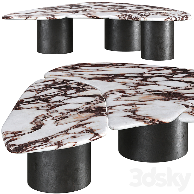 Coffee table Kooku Tetra 3DS Max Model - thumbnail 1