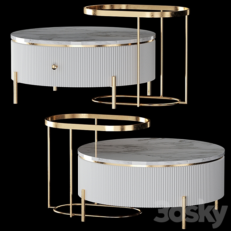 coffee table LaLume 3DS Max Model - thumbnail 1