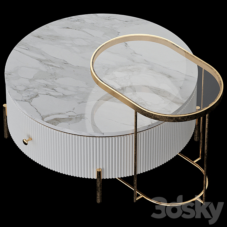 coffee table LaLume 3DS Max Model - thumbnail 2