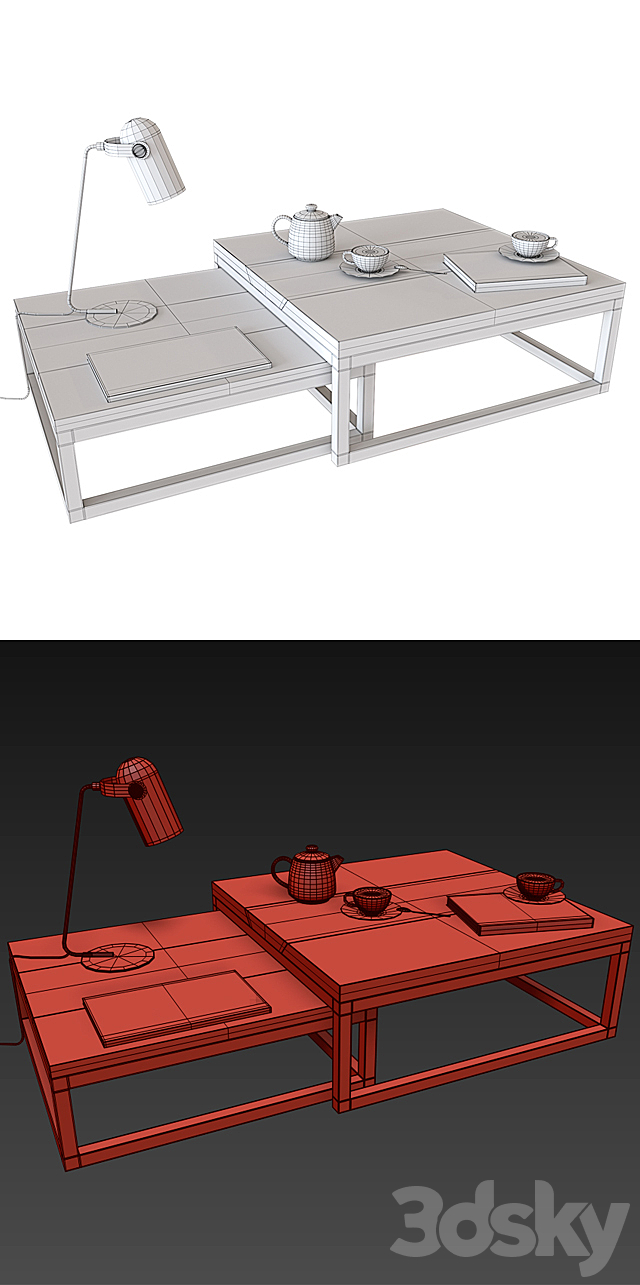 Coffee table Loft Brown 3DSMax File - thumbnail 2