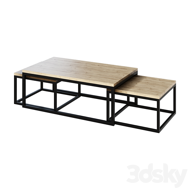 Coffee table LONG ISLAND coffee table 3DS Max - thumbnail 1