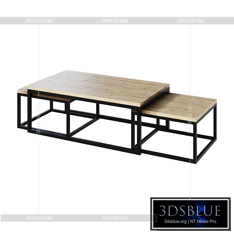 Coffee table LONG ISLAND coffee table 3DS Max - thumbnail 3