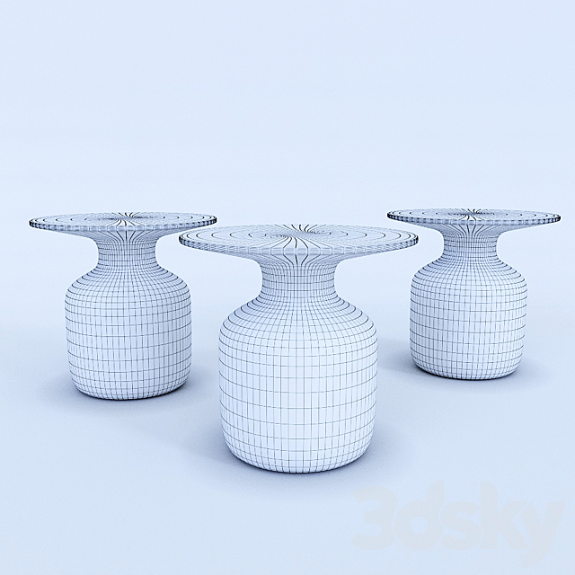 Coffee Table Mini Bottle Cappellini 3DS Max Model - thumbnail 2