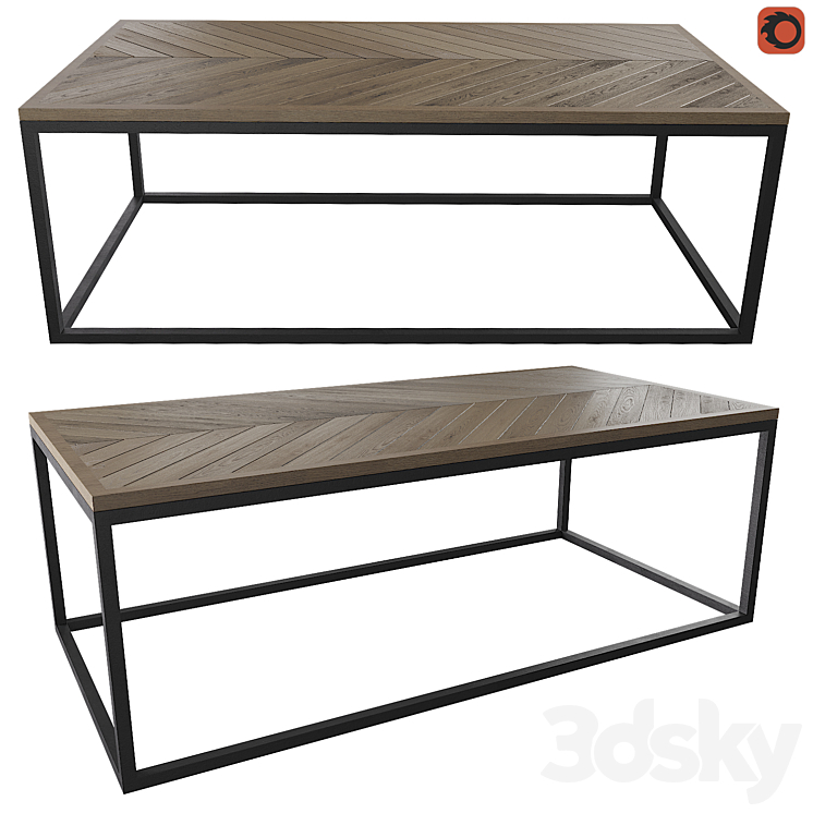 Coffee table Nottingham La Redoute 3DS Max - thumbnail 1