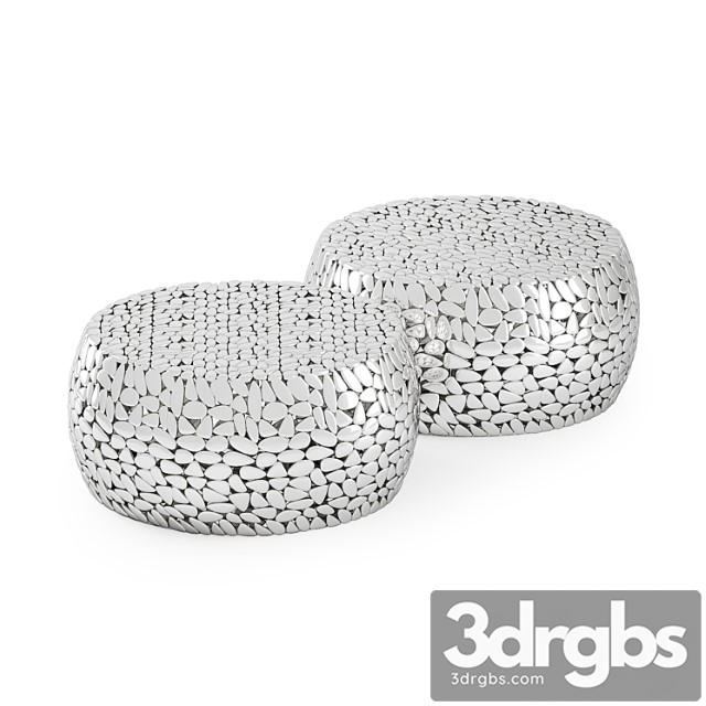 Coffee table pebbles deluxe silver 2 3dsmax Download - thumbnail 1