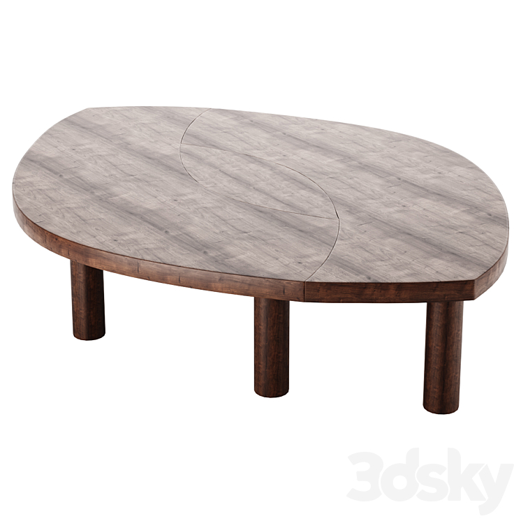 Coffee table Pierre Chapo 'T22C' – 1972 coffee table 3DS Max Model - thumbnail 2