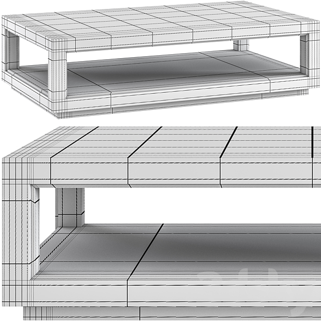 Coffee table Restoration Hardware Grand Framed 3DSMax File - thumbnail 3