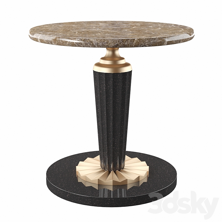 coffee table round marble 3DS Max - thumbnail 1