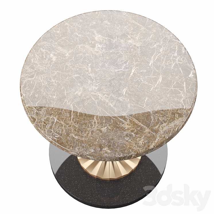 coffee table round marble 3DS Max - thumbnail 2