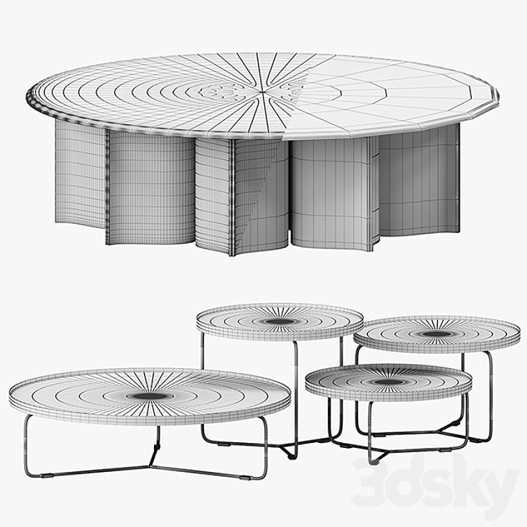 Coffee table sets 3DS Max - thumbnail 2