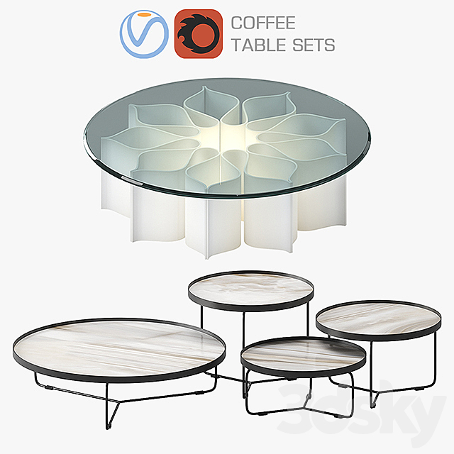 Coffee table sets 3DSMax File - thumbnail 1