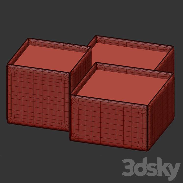 Coffee table Side Minotti 3DS Max Model - thumbnail 2