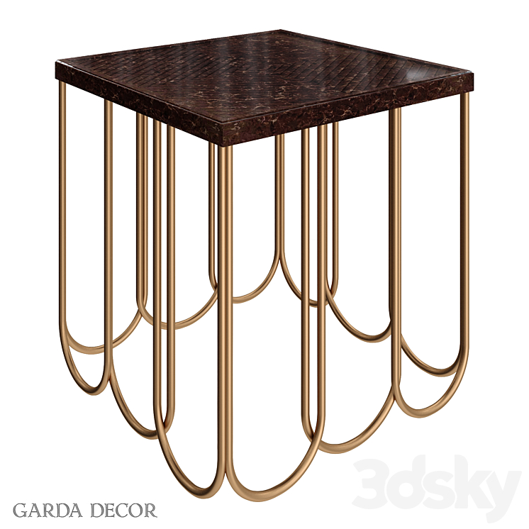 Coffee Table Square Cherry-Gold ART-2706-ET Garda Decor 3DS Max - thumbnail 1