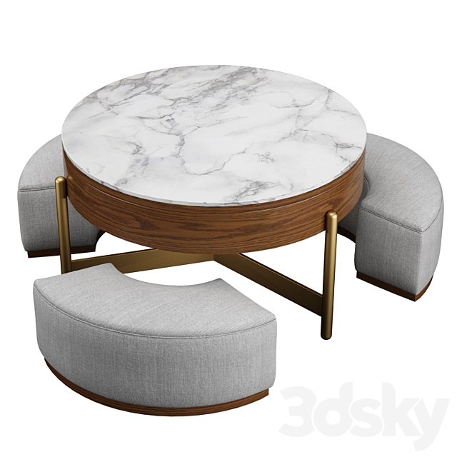 Coffee table-transformer 3DS Max Model - thumbnail 3