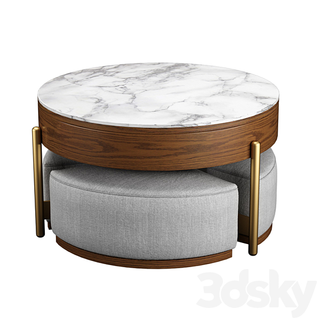 Coffee table-transformer 3DS Max Model - thumbnail 4