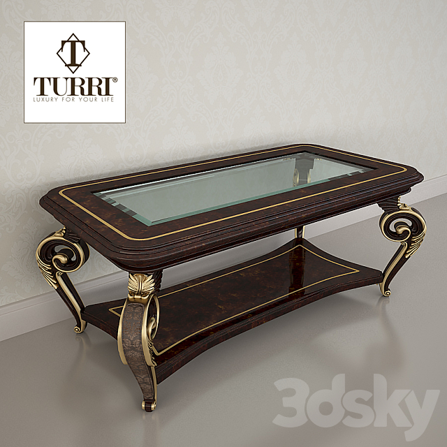 Coffee table Turri – Classic TC191L 3DS Max Model - thumbnail 2