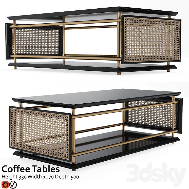 Coffee table Wiener Box 3DS Max - thumbnail 2