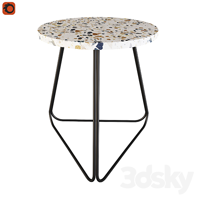 Coffee table Zara Home Terrazzo 3DS Max Model - thumbnail 2