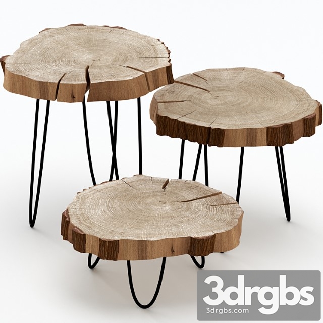 Coffee tables made of slab 2 3dsmax Download - thumbnail 1