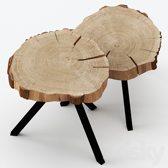 Coffee tables made of slab. 3DSMax File - thumbnail 2