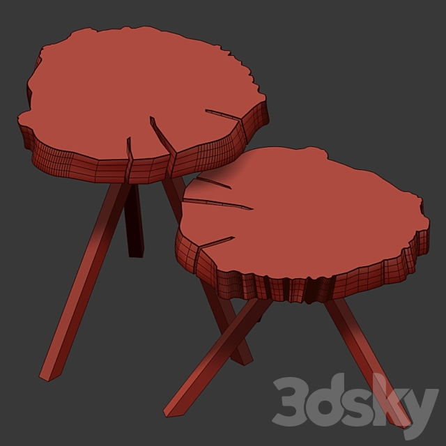 Coffee tables made of slab. 3DSMax File - thumbnail 3