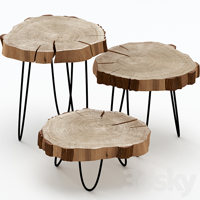 Coffee tables made of slab 3DSMax File - thumbnail 1