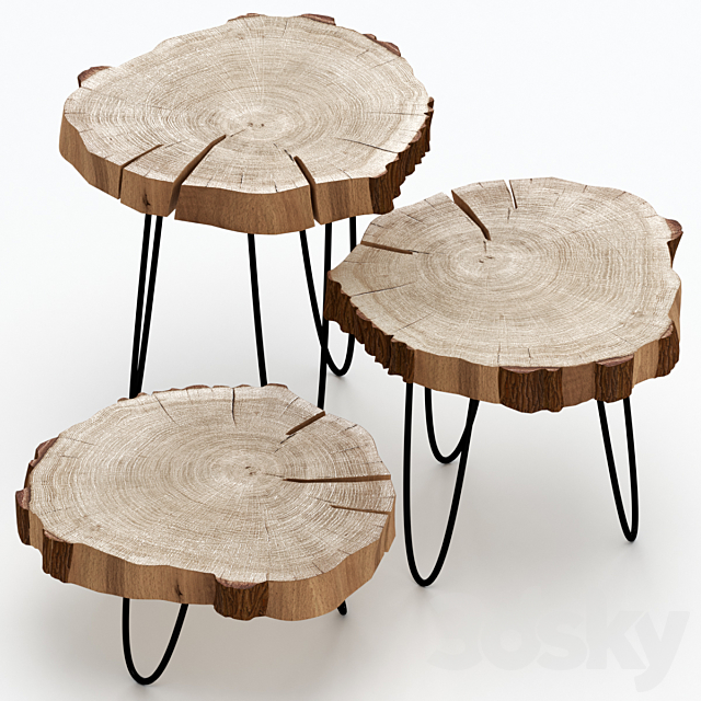 Coffee tables made of slab 3DSMax File - thumbnail 2