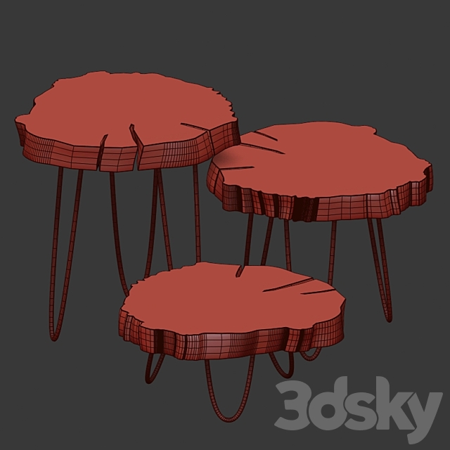 Coffee tables made of slab 3DSMax File - thumbnail 3