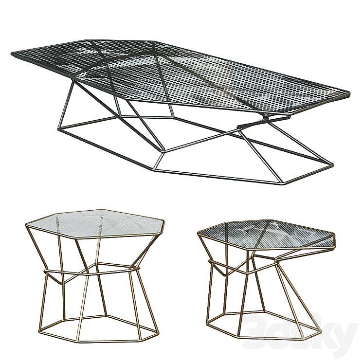 Coffee tables Rebus by Arketipo 3DS Max - thumbnail 1