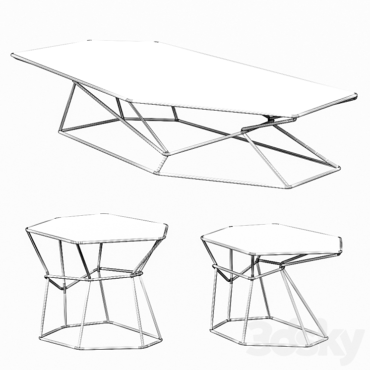 Coffee tables Rebus by Arketipo 3DS Max - thumbnail 2