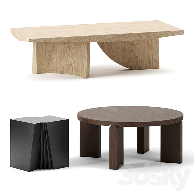 Coffee tables set by Christophe Delcourt 3DSMax File - thumbnail 1