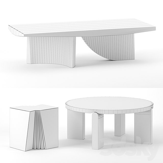 Coffee tables set by Christophe Delcourt 3DSMax File - thumbnail 2