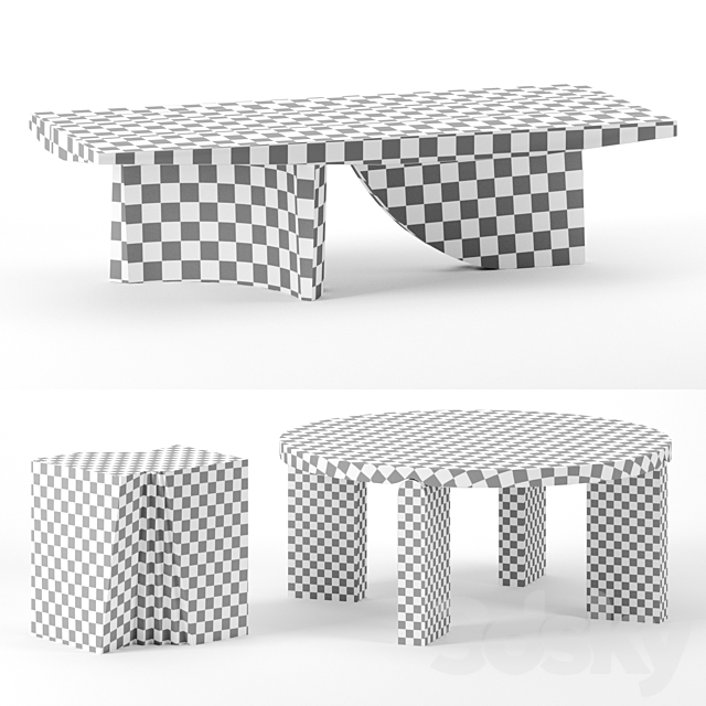 Coffee tables set by Christophe Delcourt 3DSMax File - thumbnail 3