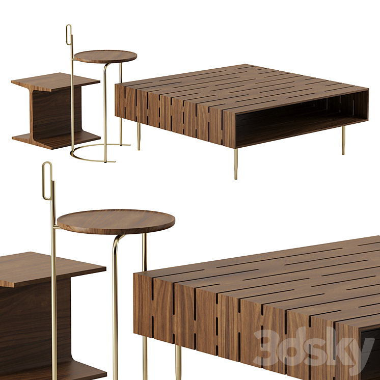 Coffee tables set by De La Espada 3DS Max Model - thumbnail 3