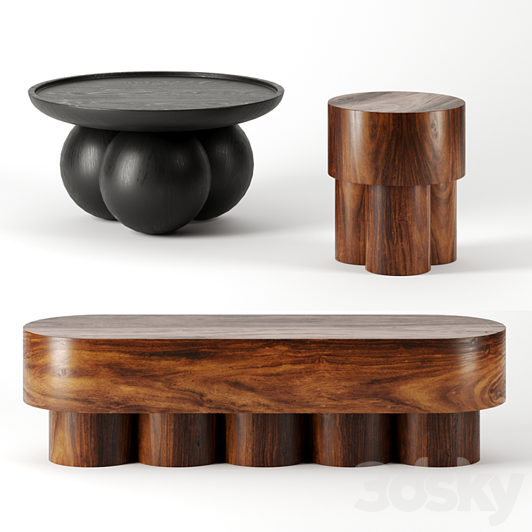 Coffee tables set by pfeifer studio 3DS Max - thumbnail 1