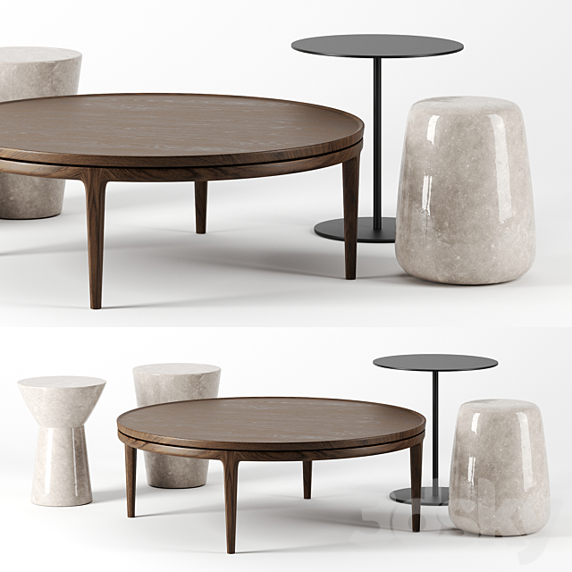 Coffee tables set by Time and Style 3DSMax File - thumbnail 1