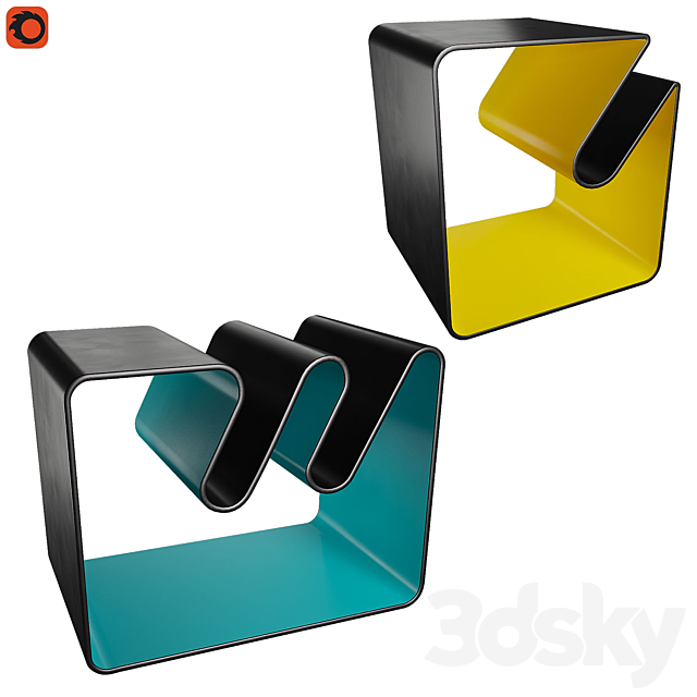 Coffee tables with magazine slots 3DSMax File - thumbnail 2