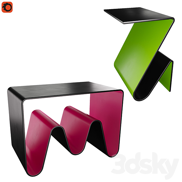 Coffee tables with magazine slots 3DSMax File - thumbnail 3