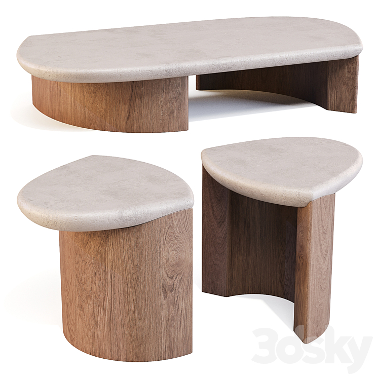 Collection Particulière: Lady R – Coffee and Side Table 3DS Max Model - thumbnail 3