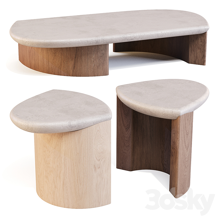 Collection Particulière: Lady R – Coffee and Side Table 3DS Max - thumbnail 2