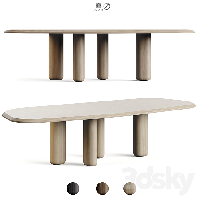 Collection Particulière ROUGH Dining Table 3ds Max - thumbnail 1