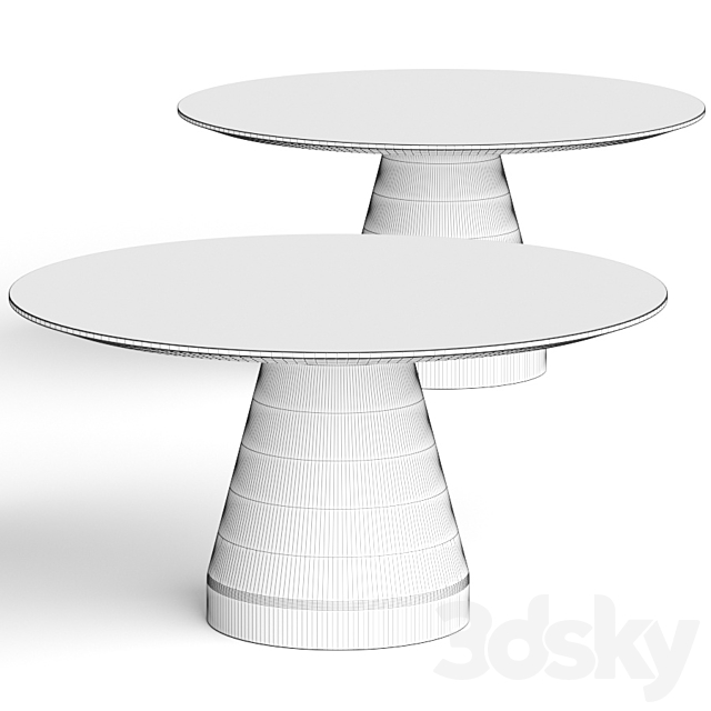 Commune Cone Round Dining Table 3DS Max Model - thumbnail 2