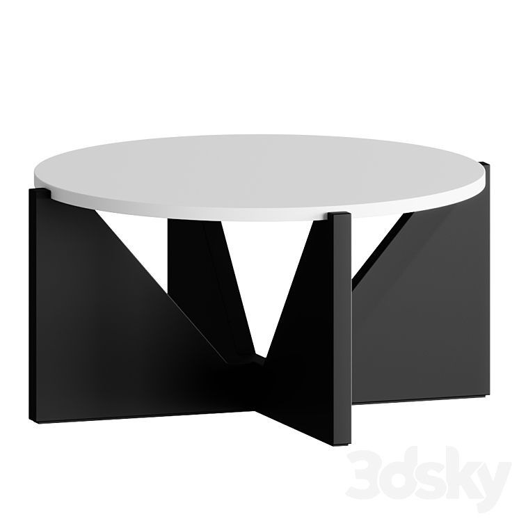 Concrete coffee table Miro with ebony base Coffee table coffee table 3DS Max - thumbnail 1