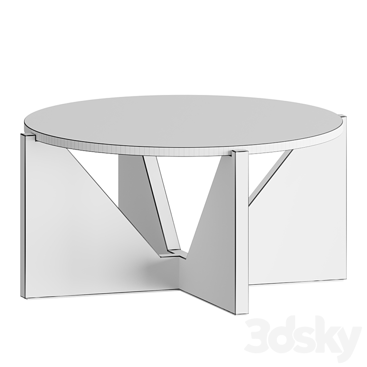 Concrete coffee table Miro with ebony base Coffee table coffee table 3DS Max - thumbnail 2