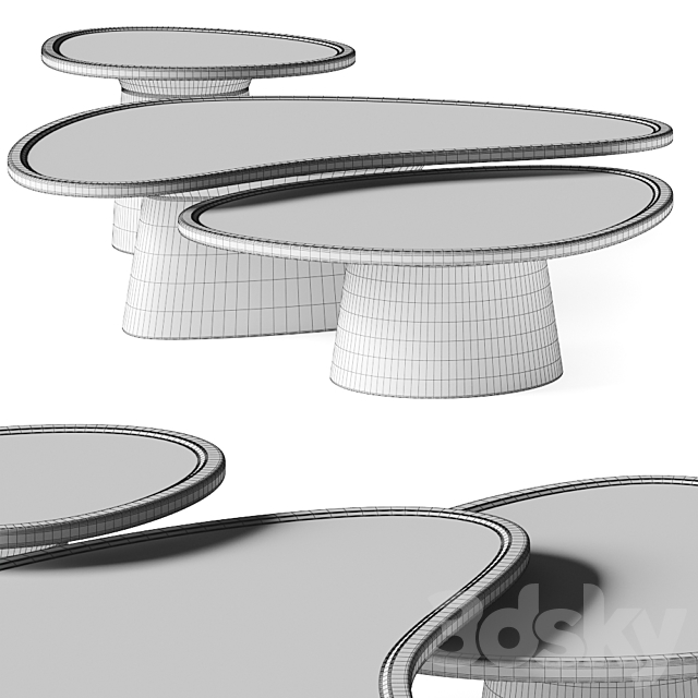 Contemporary Bunching Coffee Tables 3DSMax File - thumbnail 2