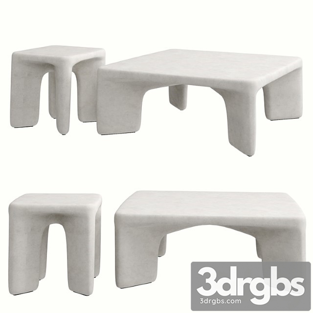 Contemporary Low Leg Concrete Tables 3dsmax Download - thumbnail 1