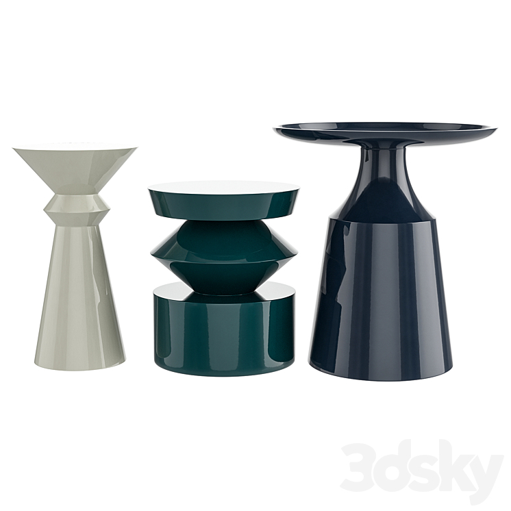 Contemporary Trio Side Table 3DS Max - thumbnail 1